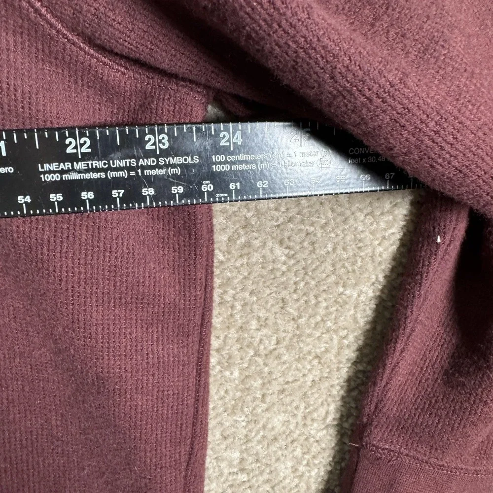 Banana Republic Hoodie Mens‎ XL Red Thermal Henley Pullover Kangaroo Pocket